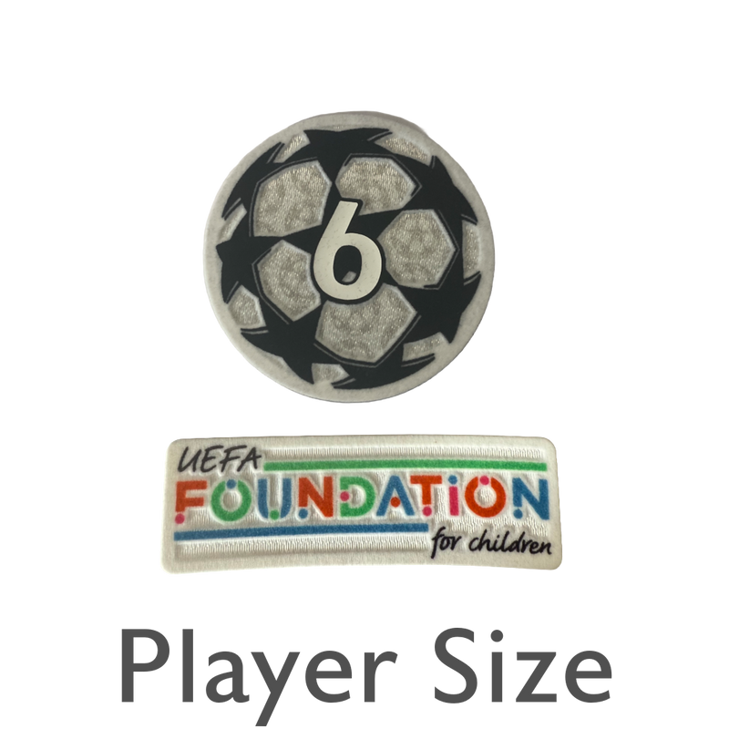 Champions League Badge of Honour 6 and Uefa Foundation Sleeve Badges