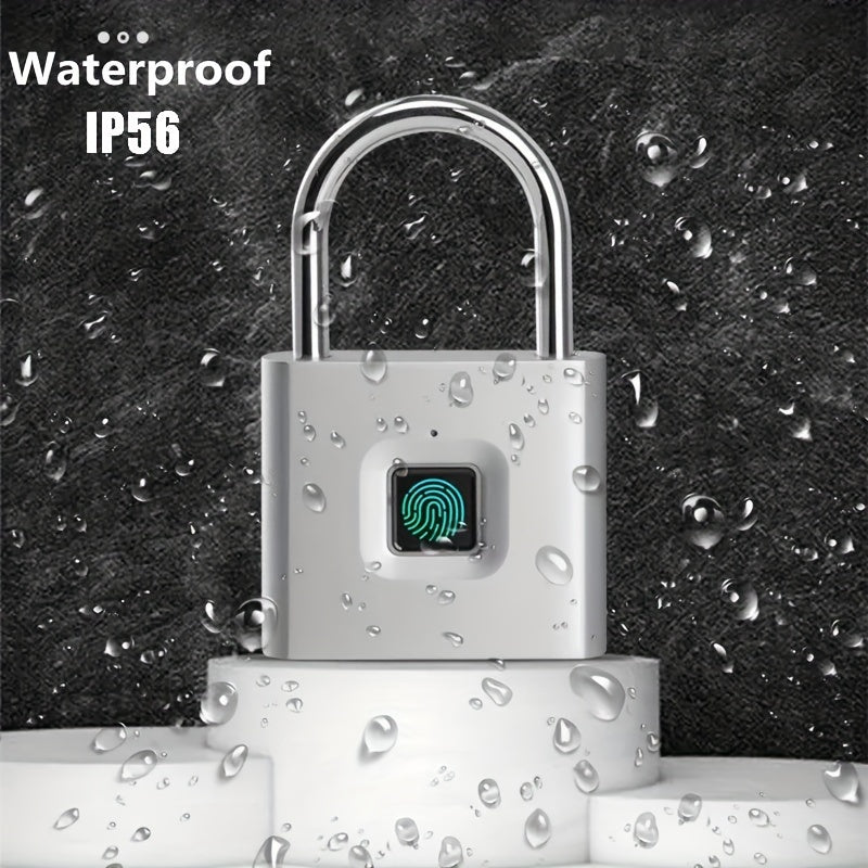 Smart Fingerprint Padlock - Waterproof, Keyless & USB Rechargeable Lock for Luggage, Backpacks & Travel