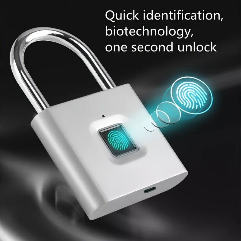 Smart Fingerprint Padlock - Waterproof, Keyless & USB Rechargeable Lock for Luggage, Backpacks & Travel