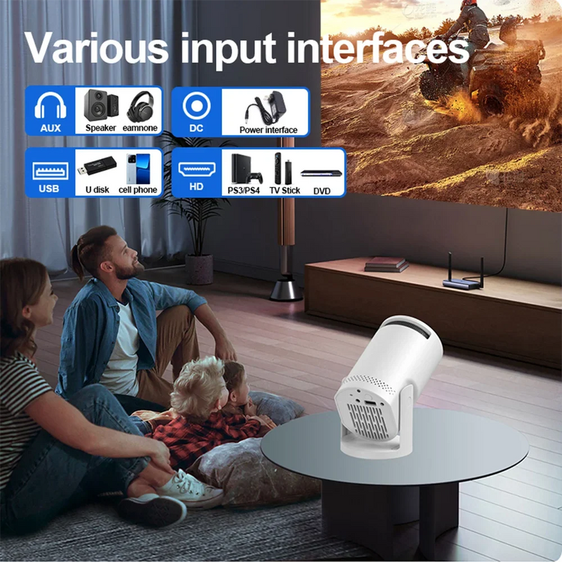 Smart Wi-Fi Mini Home Projector – HD Portable Home Theatre iOS Android Speakers