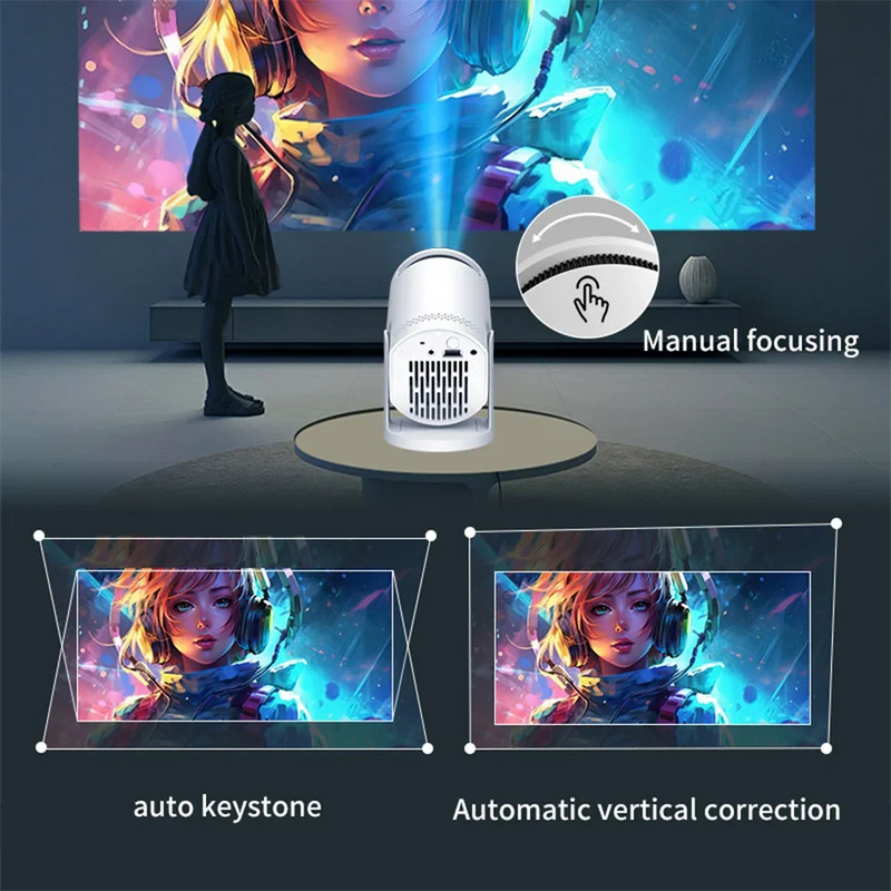 Smart Wi-Fi Mini Home Projector – HD Portable Home Theatre iOS Android Speakers