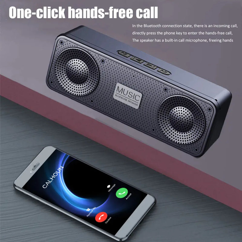 Black Wireless Bluetooth Smart Speaker – Portable Subwoofer Audio with FM Radio