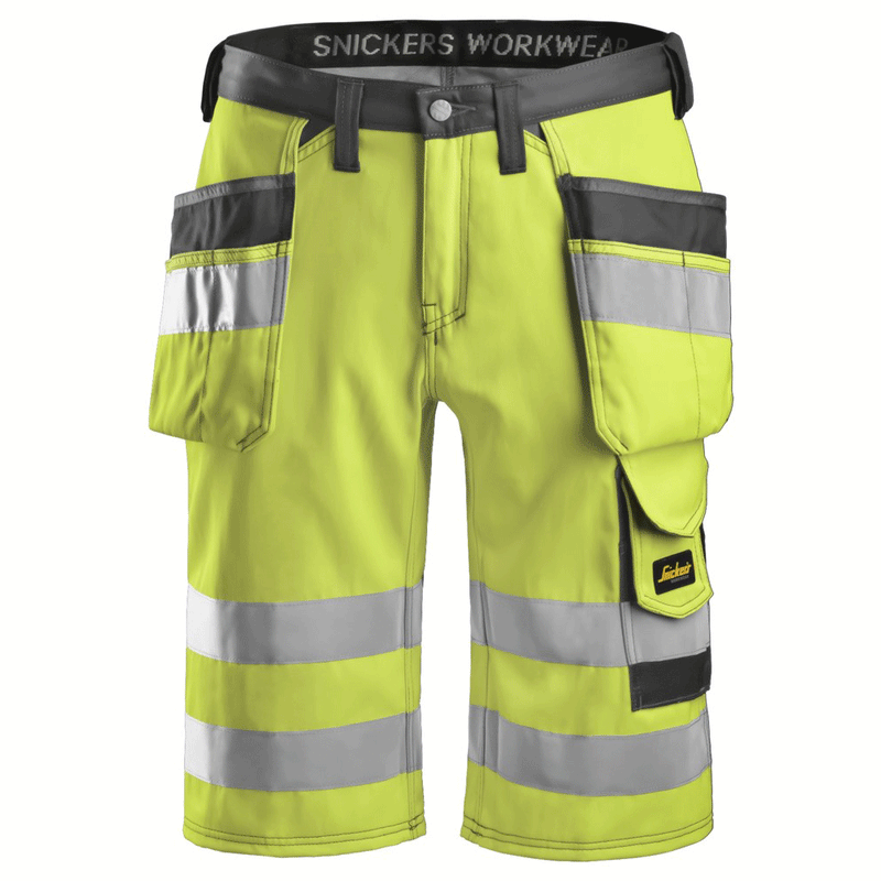 Snickers 3033 Hi-Vis Holster Pocket Shorts, Class 1 Hi-Vis Yellow, 38" Waist-Snickers 54