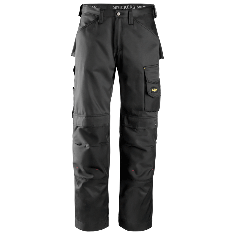 Snickers 3312 Craftsmen Trousers, DuraTwill Black Waist 33", Leg 37"- Snickers Size 248