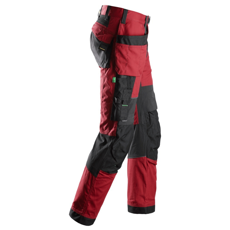 Snickers 6902 FlexiWork, Kneepad Holster Pocket Work Trousers Chilli Red