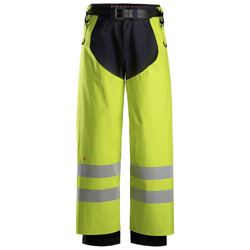 Snickers 8269 ProtecWork, Flame Retardant PU Hi-Vis Rain Chaps, Class 2