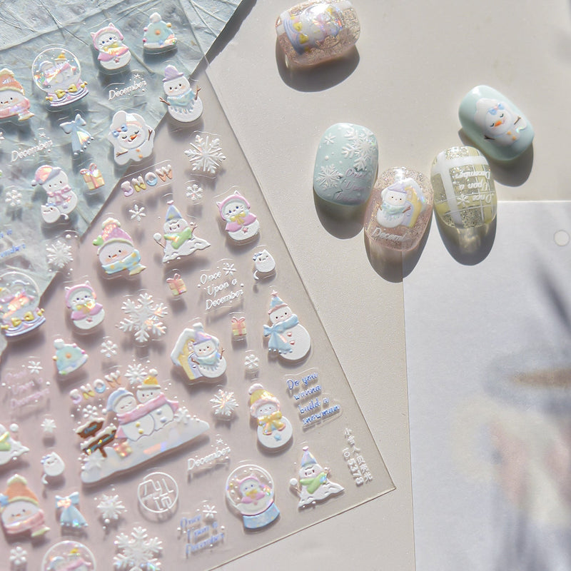 Hello Claws | Snowman And Candy House Nail Deco Sticker