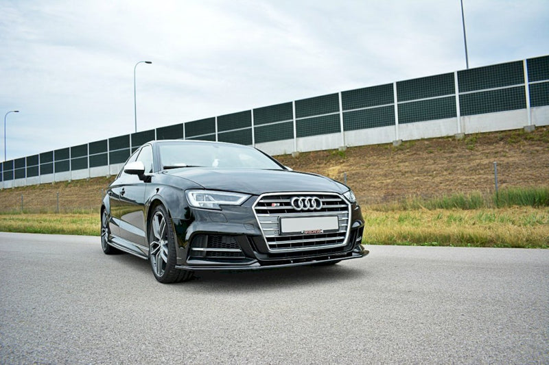 Maxton Design - FRONT SPLITTER V.1 AUDI S3 / A3 S-LINE 8V FACELIFT SEDAN (2016-2020)