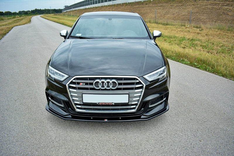 Maxton Design - FRONT SPLITTER V.1 AUDI S3 / A3 S-LINE 8V FACELIFT SEDAN (2016-2020)