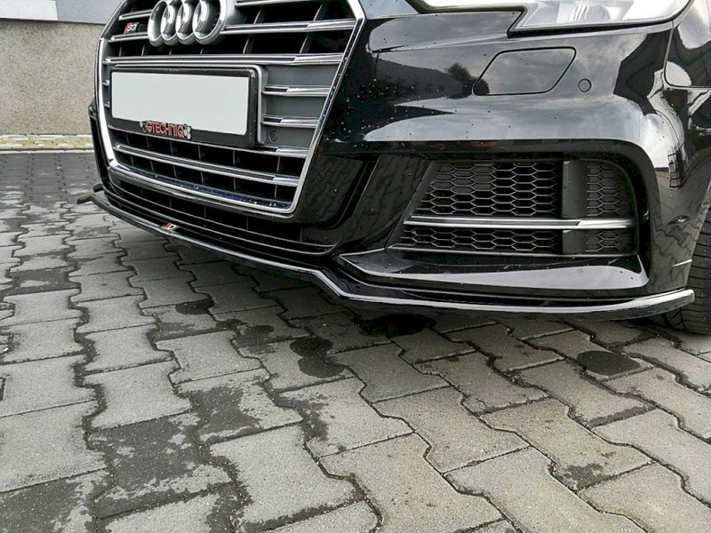 Maxton Design - FRONT SPLITTER V.2 AUDI S3 / A3 S-LINE 8V FACELIFT SEDAN (2016-2020)