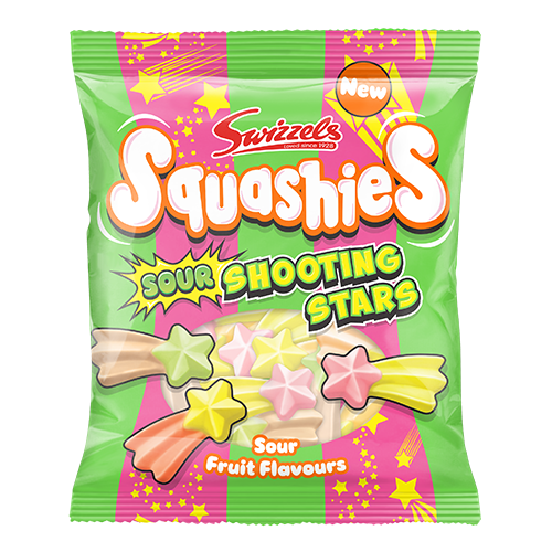 12 x Squashies Sour Shooting Stars - 100GM