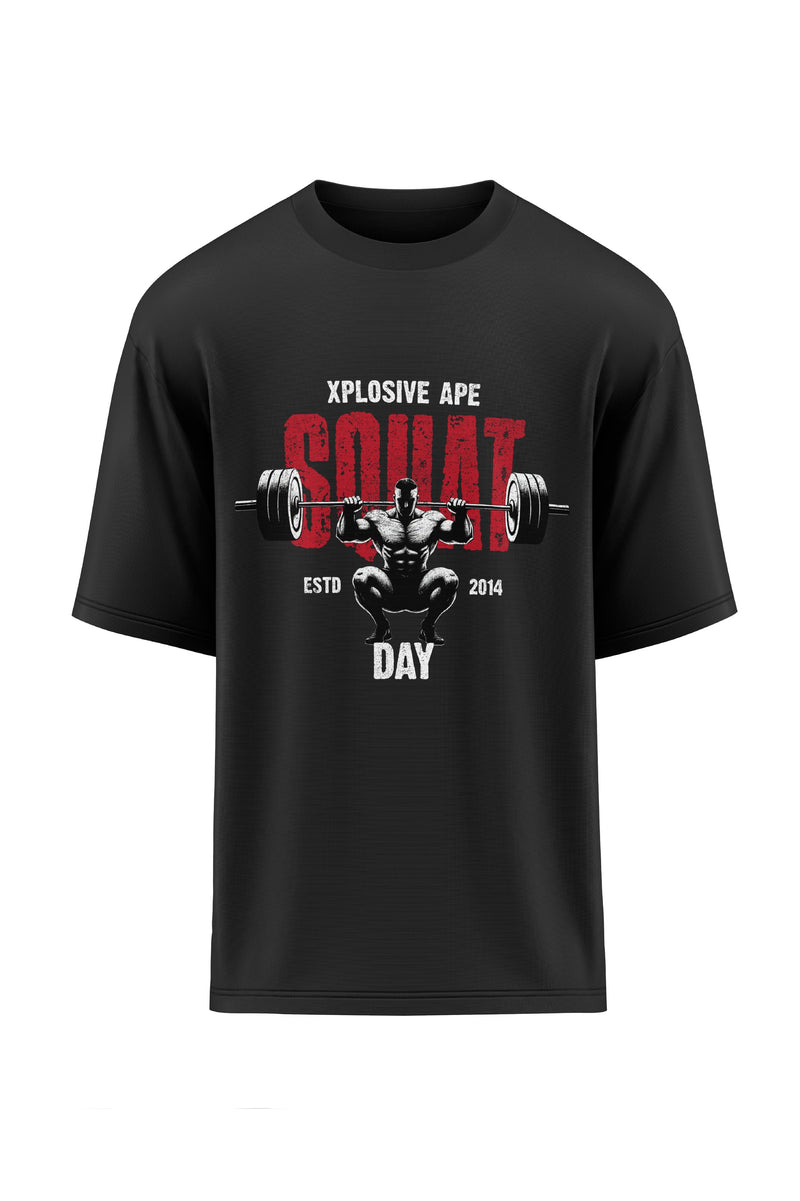 XAPE Squat Day Oversized Tee - Black