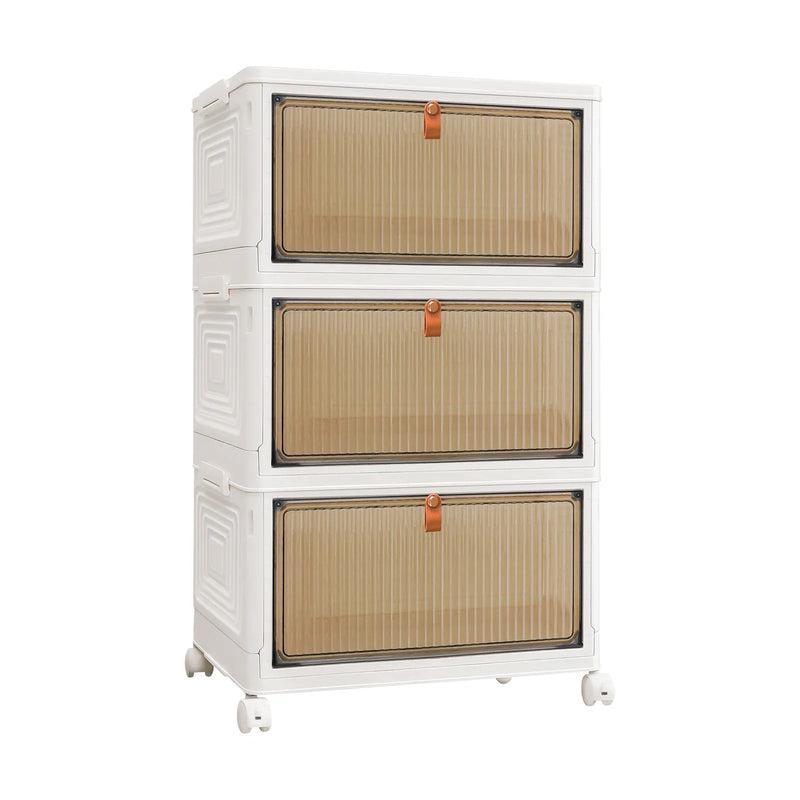 3/4/5 Tier Stackable Storage Boxes with Lids - Thickened Portable Units