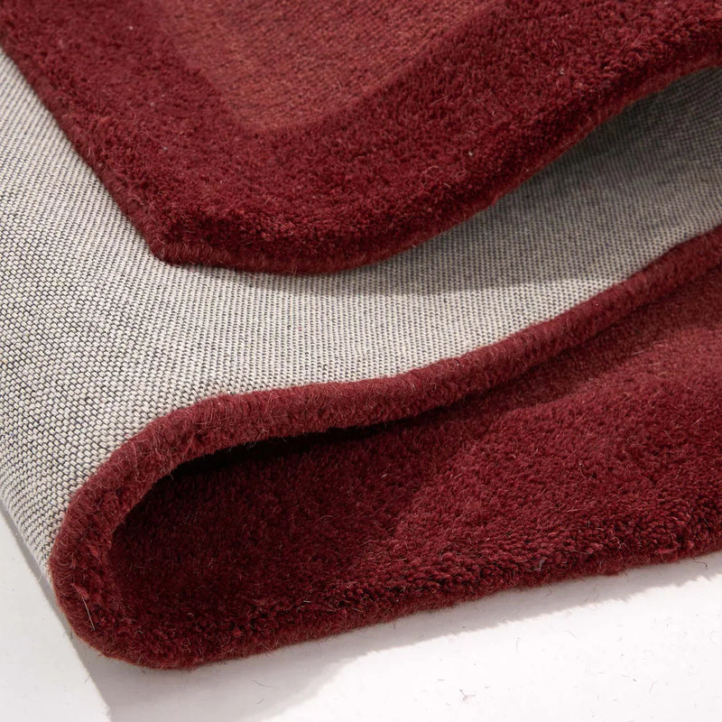 Origins Stacked Border Rug | Wine Red