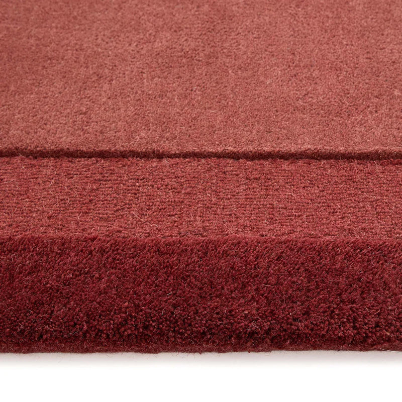 Origins Stacked Border Rug | Wine Red