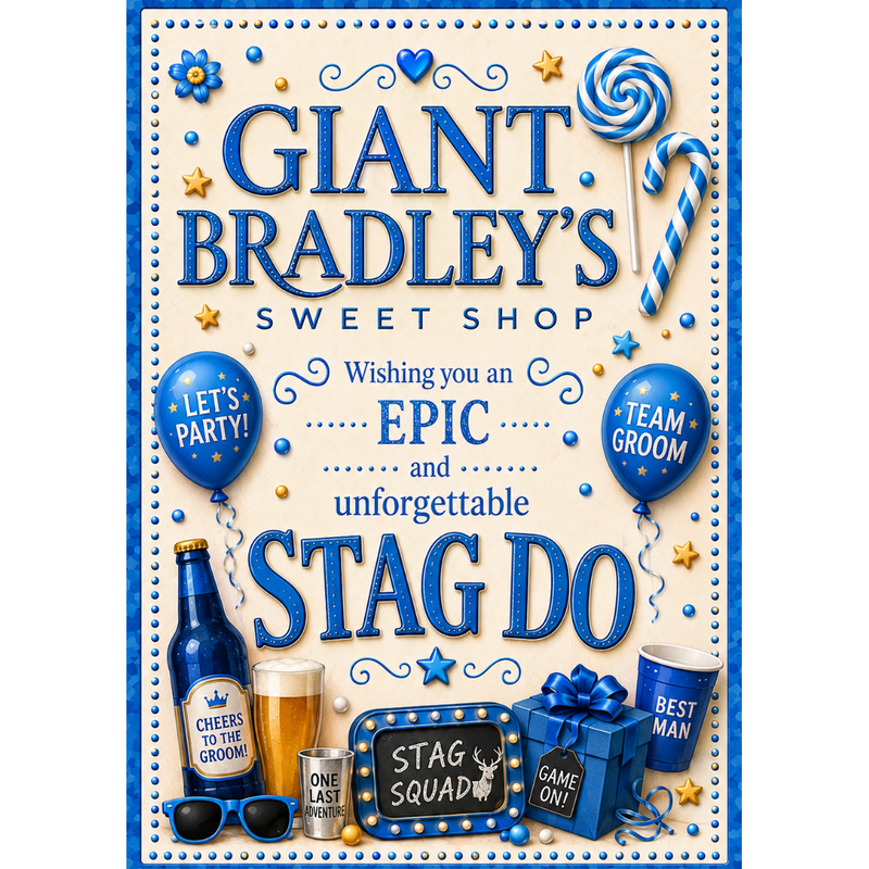 Stag Night Blue Sweet Party Pouch