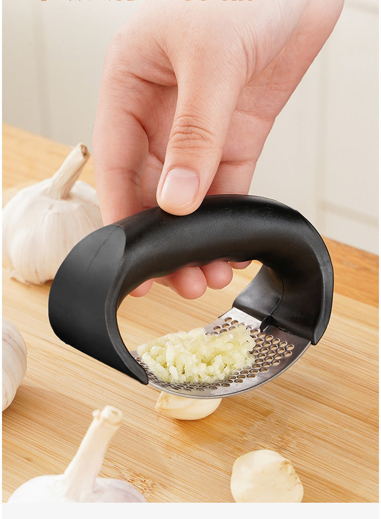 Stainless Steel Garlic Press Crusher - Heavy-Duty Garlic Mincer & Chopper Tool for Kitchen, Fruits & Vegetables