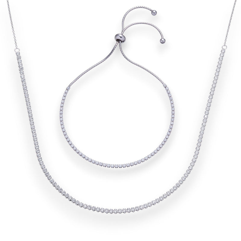 Cubic Zirconia Tennis Jewellery Set