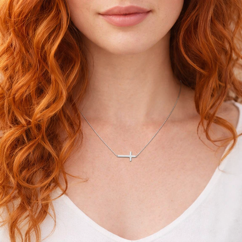 Side Cross Necklace