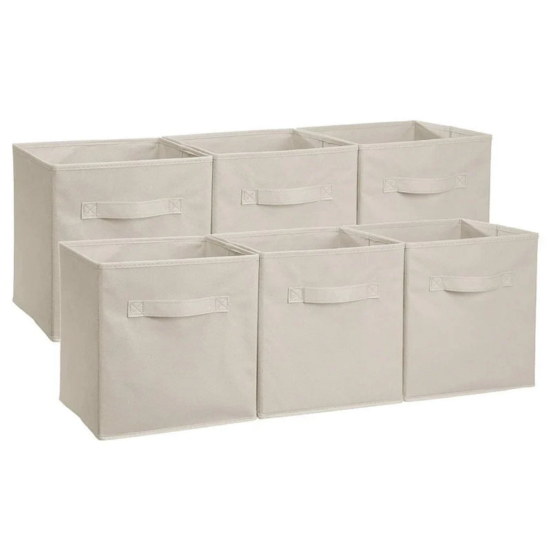 Foldable Non-Woven Storage Cube Organiser for Shelves & Wardrobes with Handles