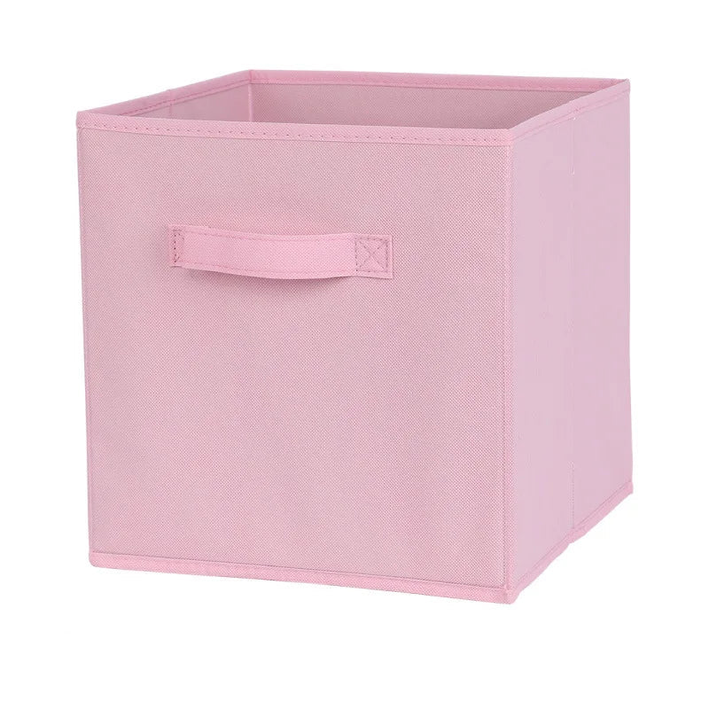 Foldable Non-Woven Storage Cube Organiser for Shelves & Wardrobes with Handles