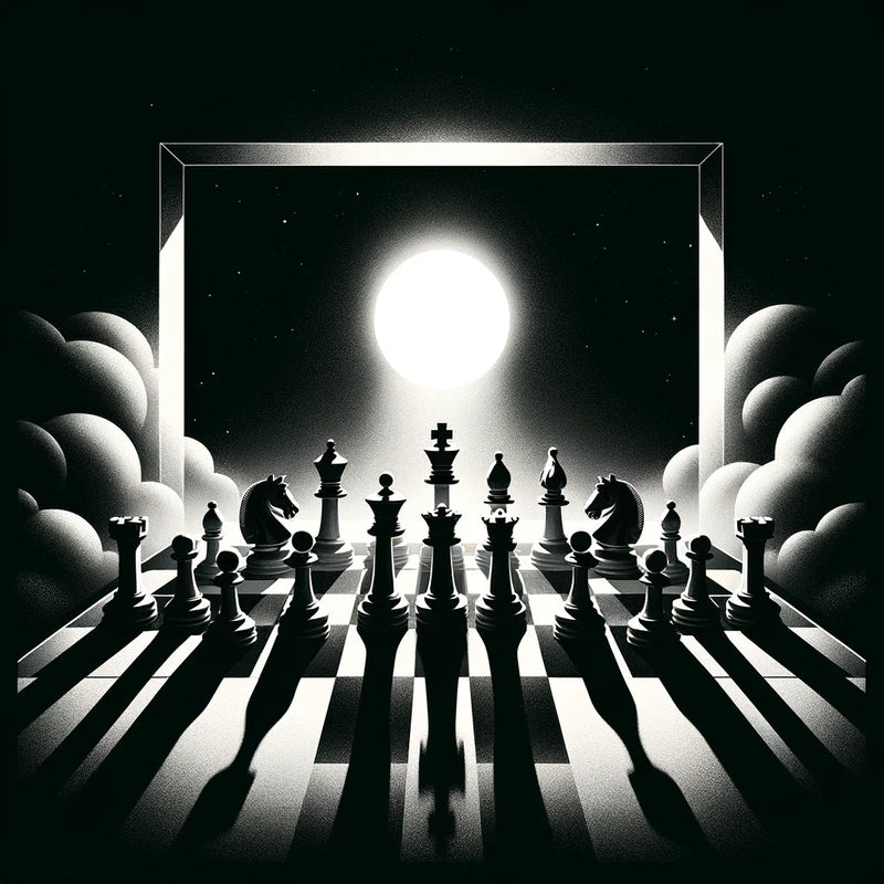 Strategic Shadows: Chessboard Canvas