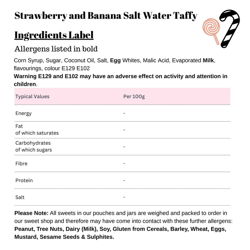 Strawberry and Banana Salt Water Taffy