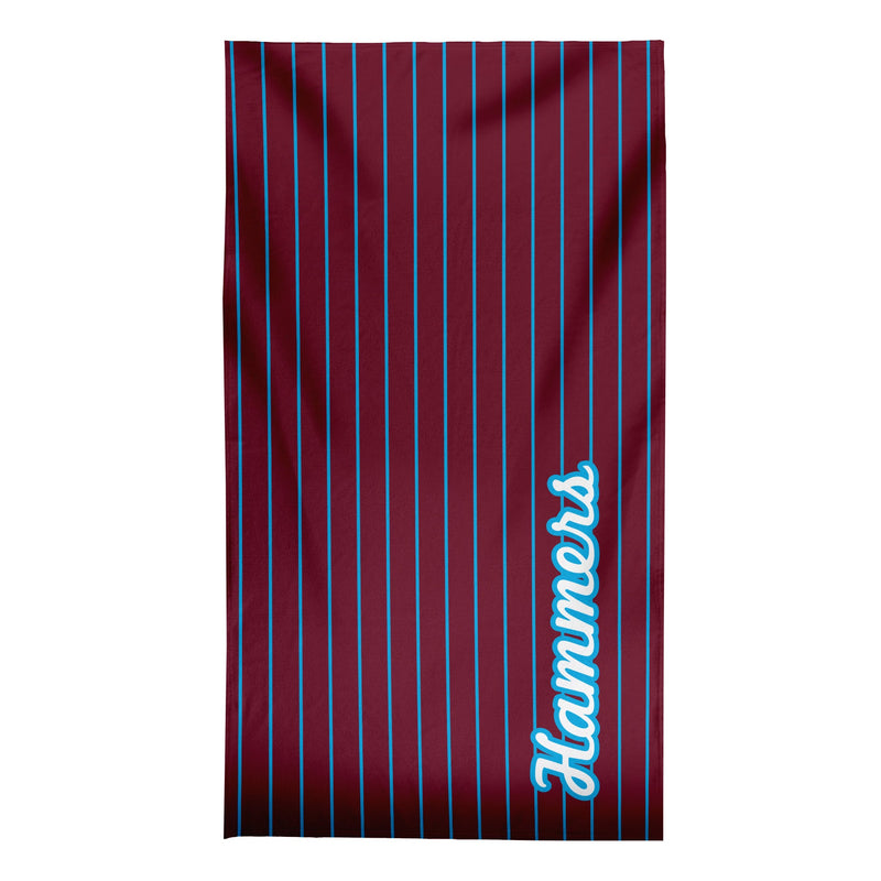 West Ham - Stripes - Microfibre Retro Beach Towel - 150cm x 75cm