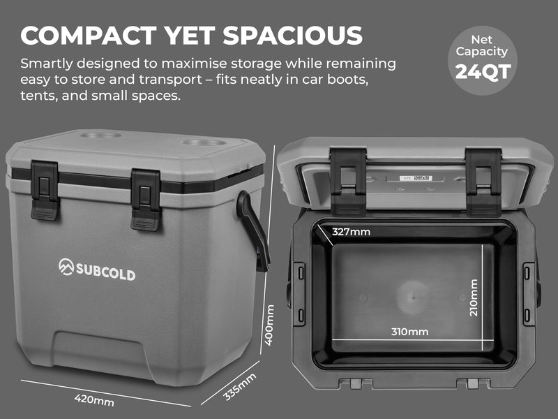 Subcold Master24 Heavy-Duty Hard Cool Box | 23L (24QT, 48hr Ice Retention)