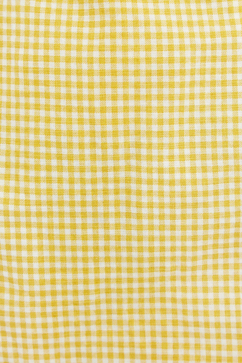 Louche Dora Summer Gingham Shorts In Yellow