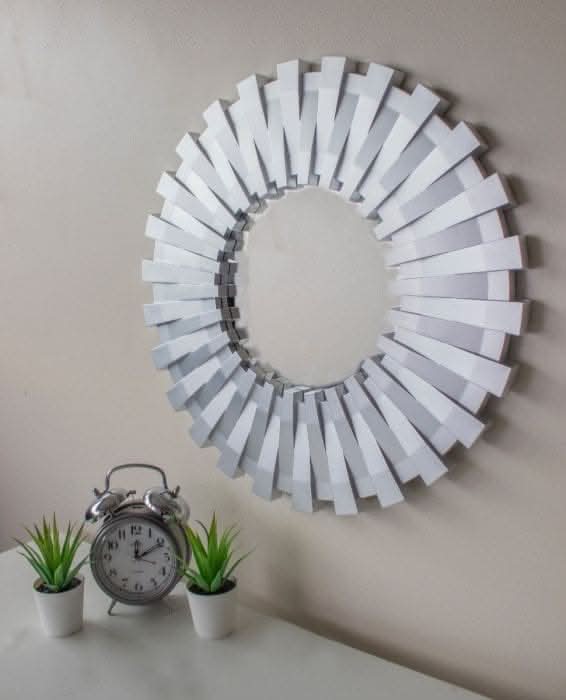 Sunburst Wall Mirror Silver