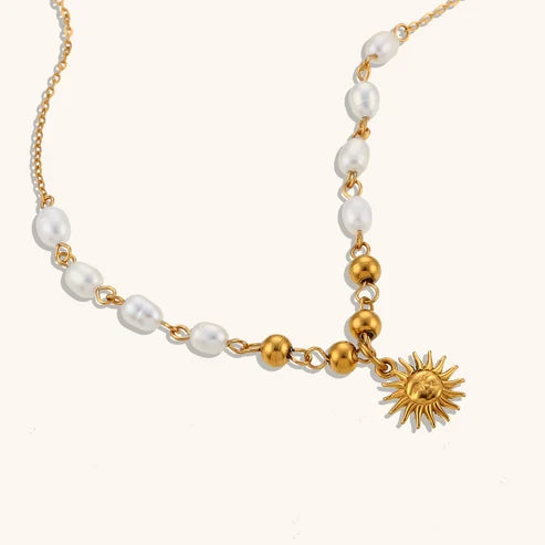 Sunburst Pearl Necklace