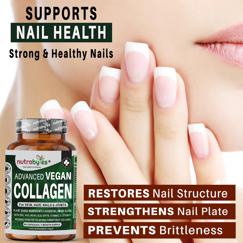 Advanced Vegan Collagen | Plant-Based Ingredients Including Essential Amino Acids | 90 Capsules | 1 Month | Hair, Skin, Nails and Joints | Collagen Supplements for Men & Women