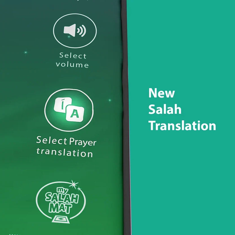 Adults & Reverts Interactive Prayer Mat (Teal) | Learn Salah Step by Step