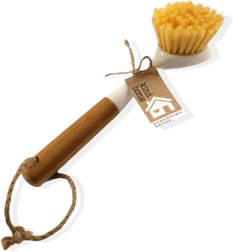 Bamboo Washing Up Brush Reusable 23cm Eco Kitchen Cleaner