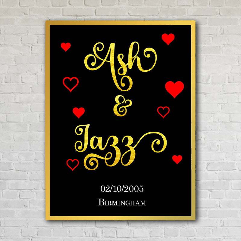 Couples Gold Text Custom Artwork