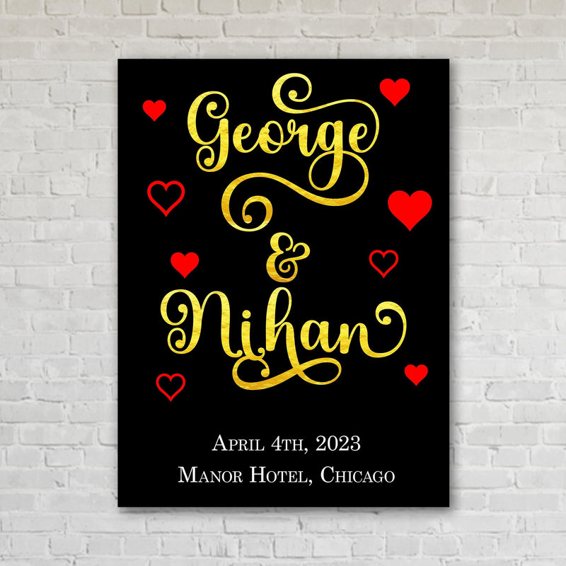 Couples Gold Text Custom Artwork