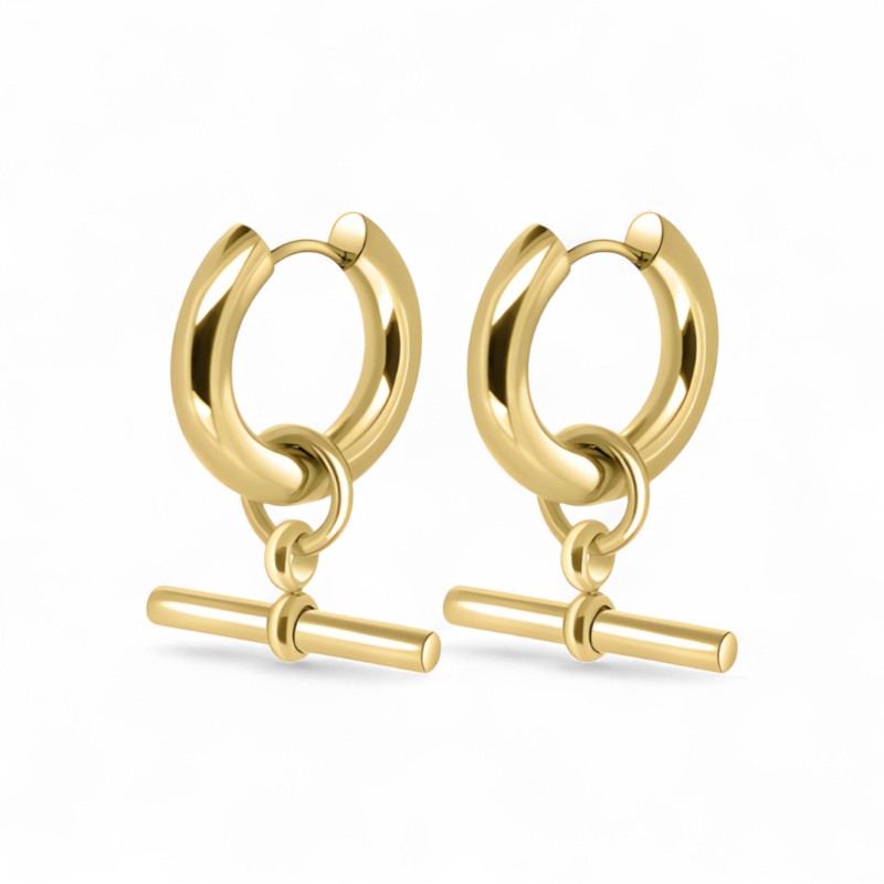 T-Bar Hoop Earrings
