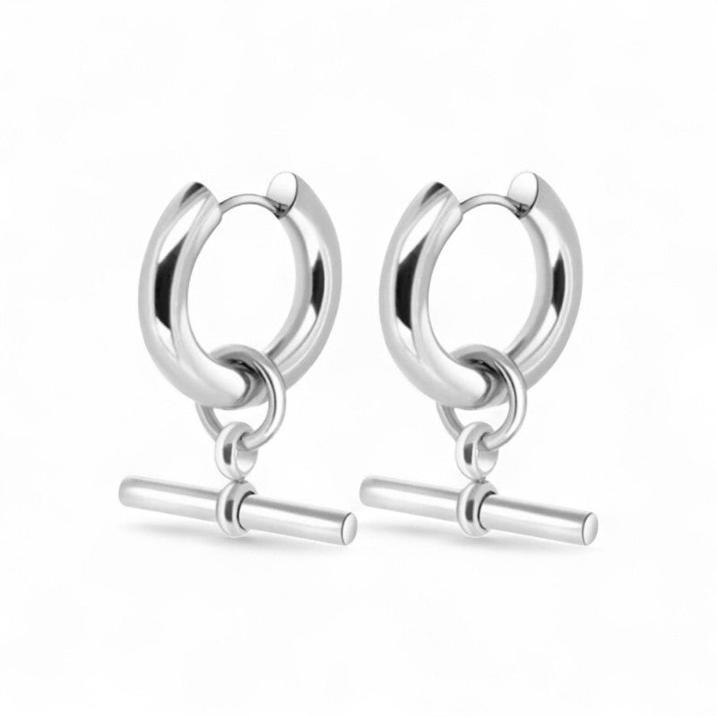 T-Bar Hoop Earrings