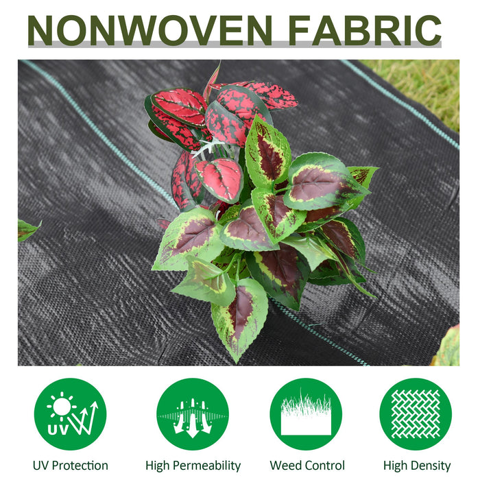 Outsunny 1x50m Weed Barrier Fabric Durable Convenient Design Weed Block Mat