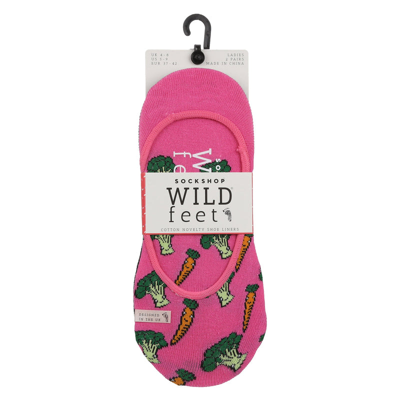 2 Pack Ladies Cotton Socks with Vegetables on Them