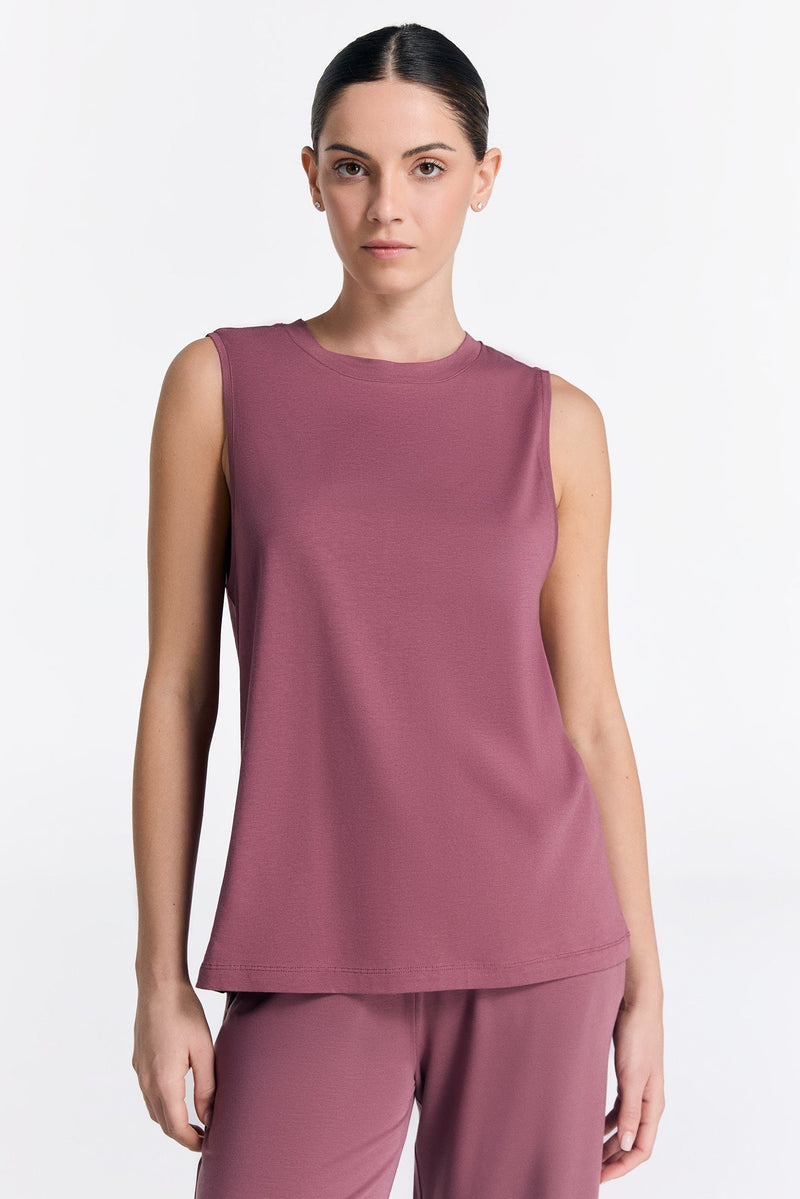 Tencel High-Neck Active Vest Top: Womens
