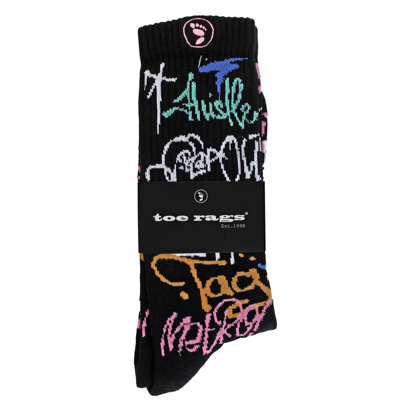Mens Crew Socks with Street Graffiti