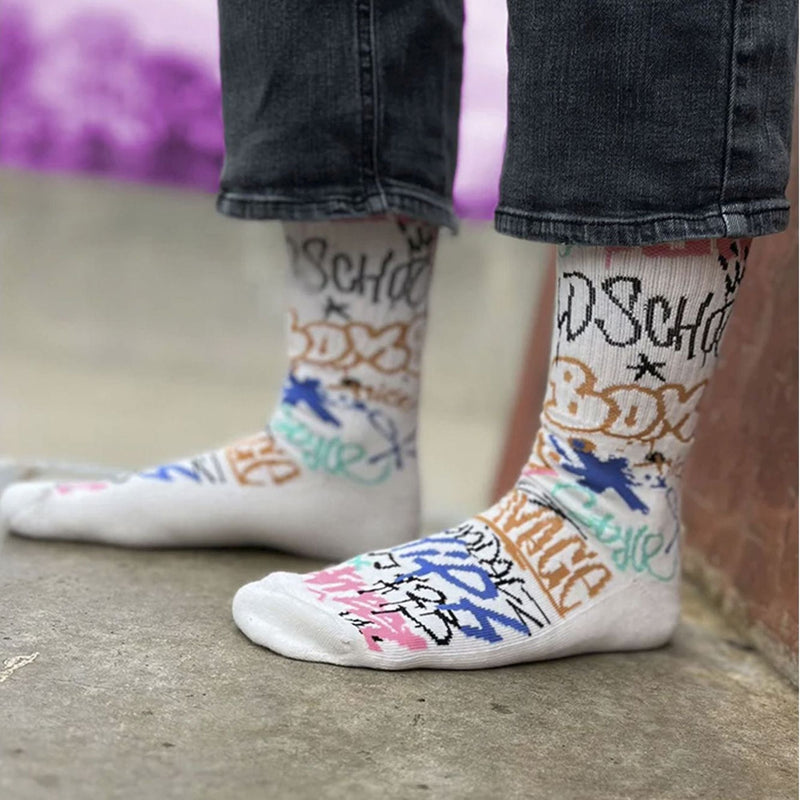 Mens Crew Socks with Street Graffiti