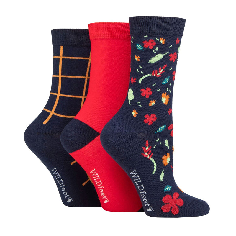 3 Pack Ladies Floral Novelty Cotton Socks