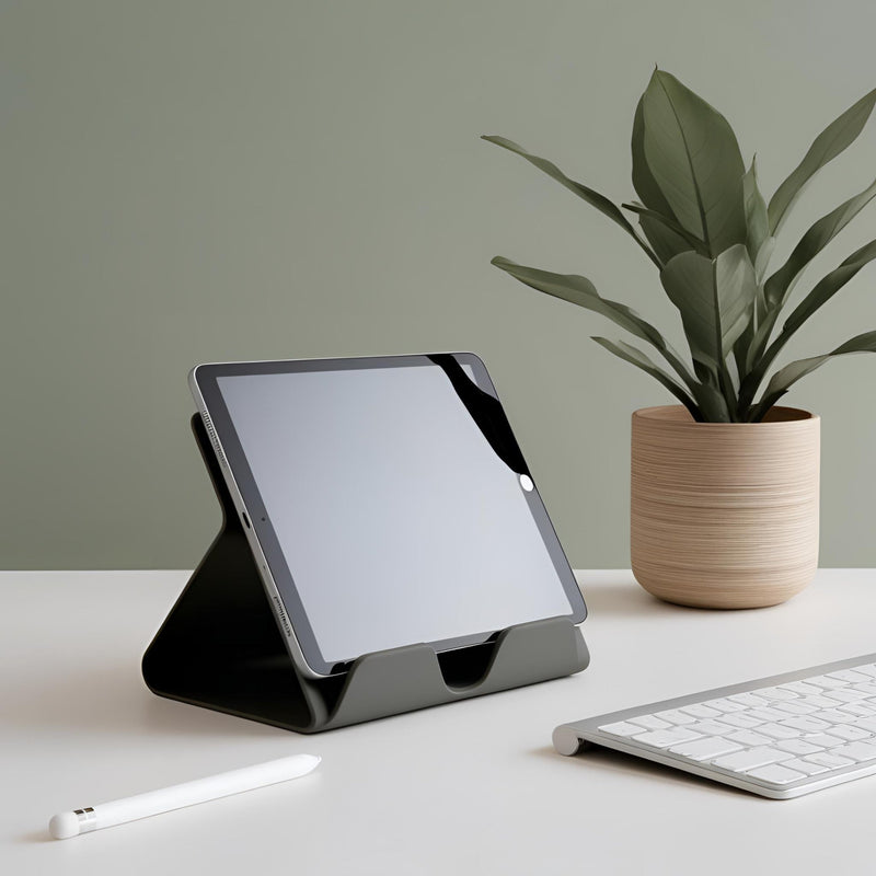 Modern 3D Printed iPad & Tablet Stand | Desk Tech Accessory
