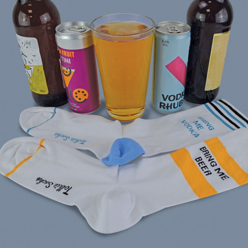 1 Pack Unisex Cotton Novelty Bring Me Beer & Vodka Socks