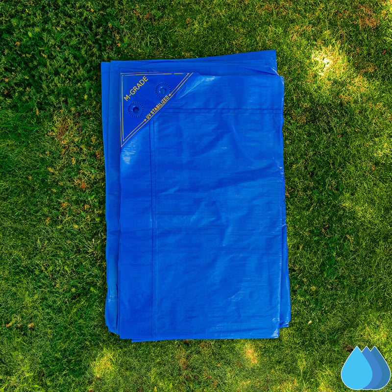 4m x 5m Blue LLDPE Tarpaulins, M-Grade 100 GSM