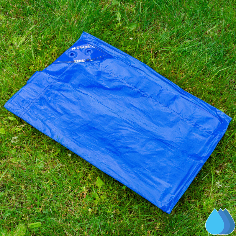4m x 5m Blue LLDPE Tarpaulins, M-Grade 100 GSM