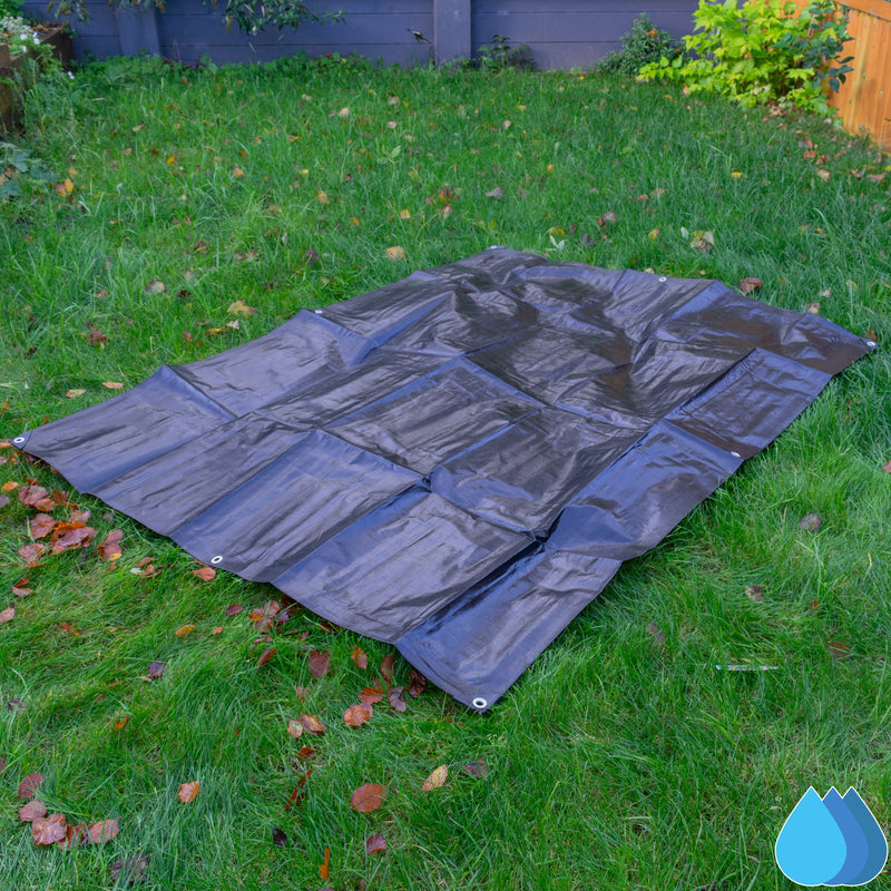 3m x 4m Black & Silver Tarpaulins, L-Grade 220 GSM